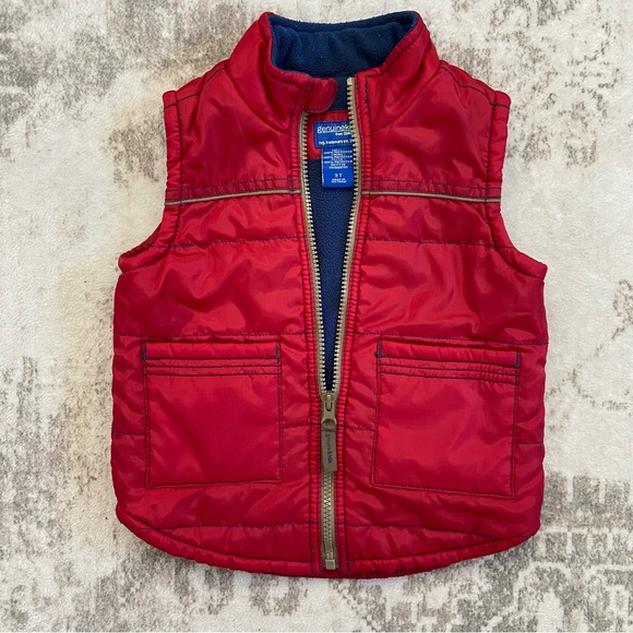 Boys 3T Clothing Bundle with Gap Sweater Red Vest and Denim Overalls - Picture 5 of 12